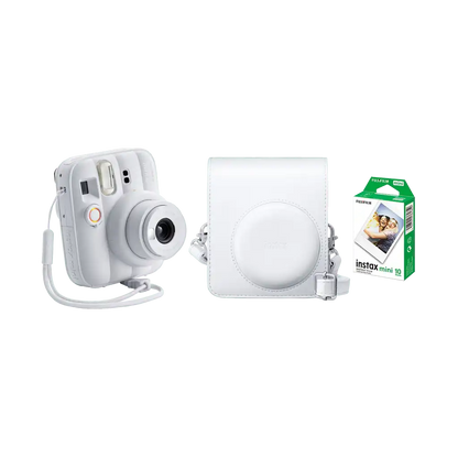 Fujifilm Instax Mini 13 Instant Film Camera Combo with 1 Film and Case (Clay White)