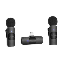 Boya BY-V2 Ultracompact 2-Person Wireless Microphone System with Lightning Connector for iOS Devices (2.4 GHz)