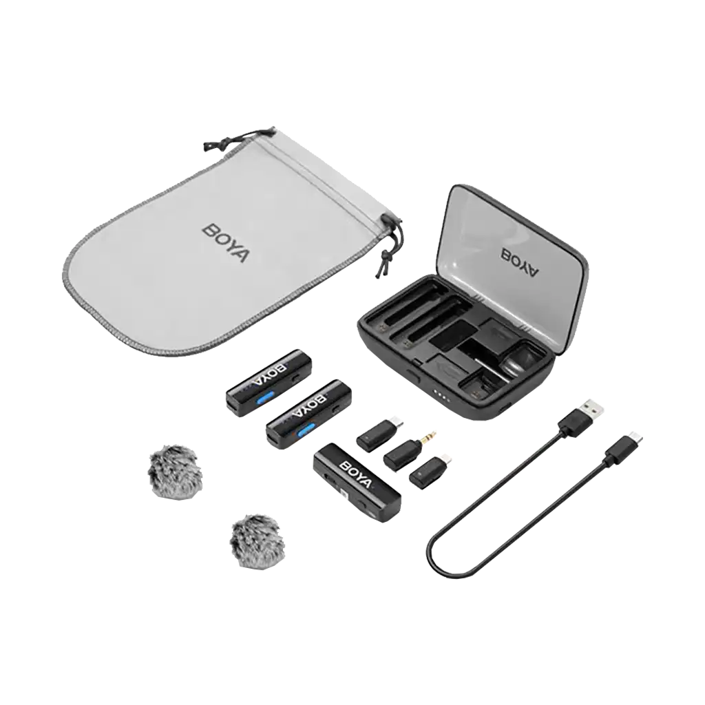 Boya BOYALINK 2 3-in-1 2-Person Wireless Microphone System with Interchangeable Connectors (2.4 GHz)