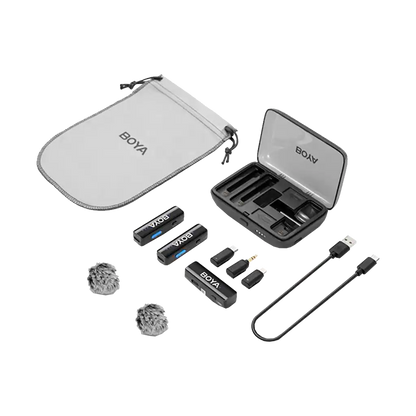 Boya BOYALINK 2 3-in-1 2-Person Wireless Microphone System with Interchangeable Connectors (2.4 GHz)