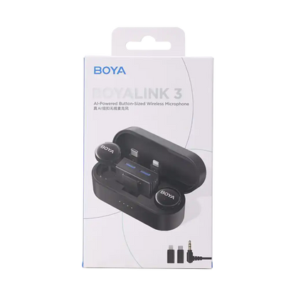 Boya BOYALINK 3 AI-Powered 2-Person Wireless Microphone System for Cameras and Mobile Devices