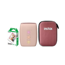 Fujifilm Instax Mini Link 3 Smartphone Printer with Case and Fujifilm Instax Mini Instant Film - Plain White (Rose Pink)