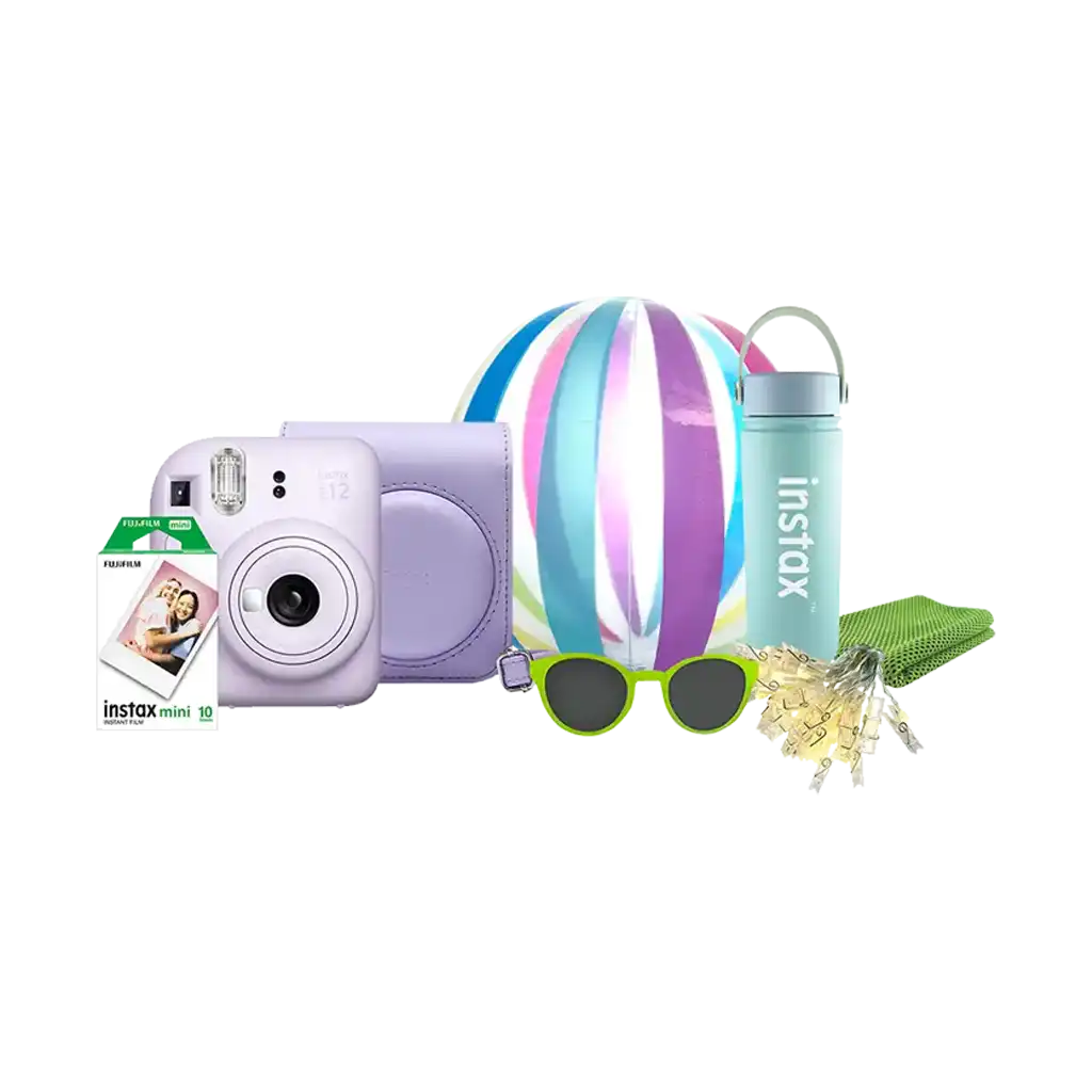 Fujifilm Instax Mini 12 Instant Film Camera (Lilac Purple) Festive Bundle