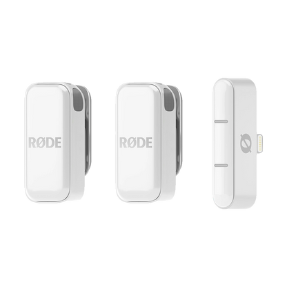 Rode Wireless Micro 2-Person Ultracompact Wireless Microphone System with USB-C Connector (2.4 GHz, White) with Free Rode Interview Micro (Valued at R600)