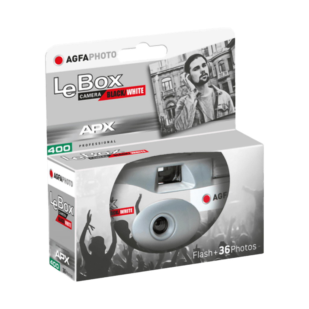 AgfaPhoto LeBox B&W Single-Use Camera (35mm Roll Film, 36 Exposures)