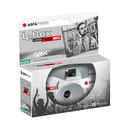 AgfaPhoto LeBox B&W Single-Use Camera (35mm Roll Film, 36 Exposures)