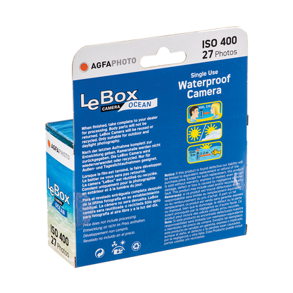 AgfaPhoto LeBox Single-Use Ocean Waterproof Camera (35mm Roll Film, 27 Exposures)