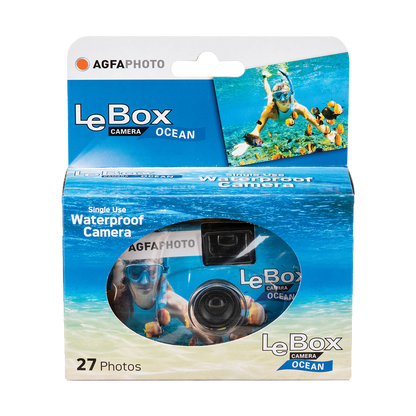 AgfaPhoto LeBox Single-Use Ocean Waterproof Camera (35mm Roll Film, 27 Exposures)