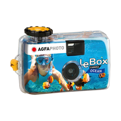 AgfaPhoto LeBox Single-Use Ocean Waterproof Camera (35mm Roll Film, 27 Exposures)