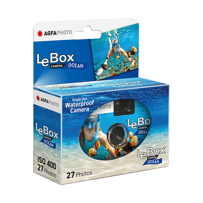 AgfaPhoto LeBox Single-Use Ocean Waterproof Camera (35mm Roll Film, 27 Exposures)