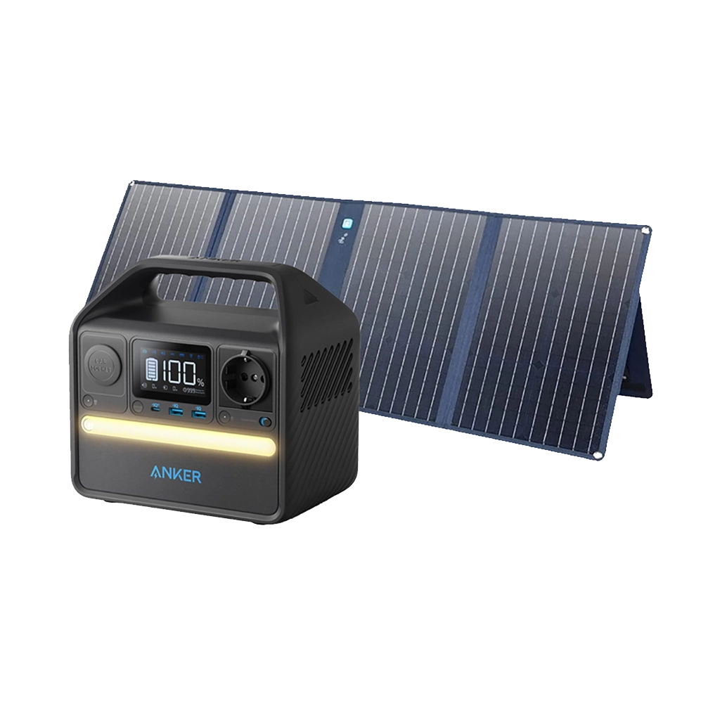 Anker PowerHouse 521 (256Wh) Portable Power Station with Anker PowerSolar 625 Solar Panel (100W)
