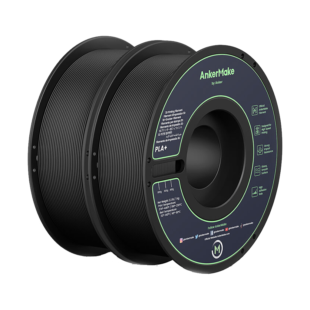 AnkerMake PLA+ Filament (2-Pack, Black)