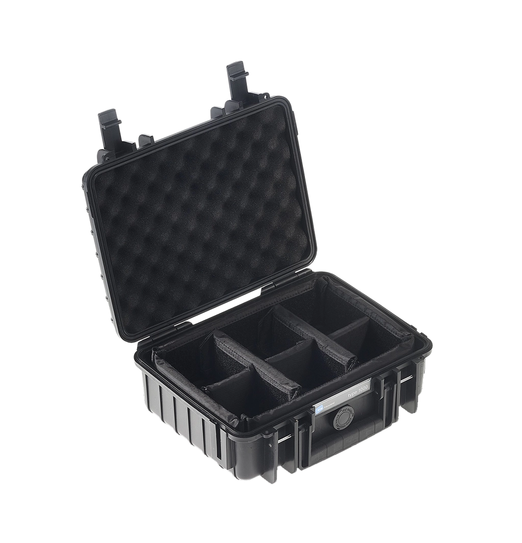 B&W International Type 1000 Outdoor Hard Case with Padded Dividers (Black)