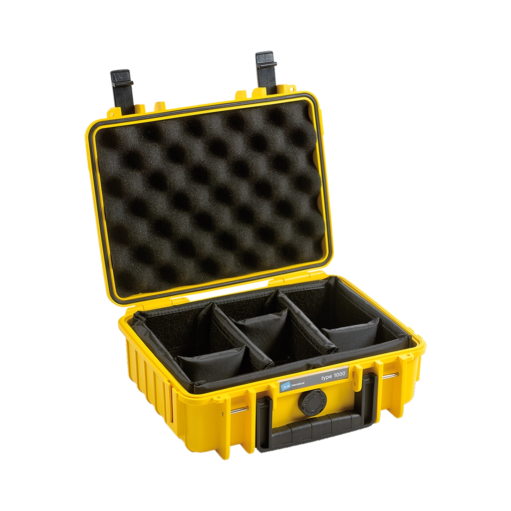 B&W International Type 1000 Outdoor Hard Case with Padded Dividers (Yellow)
