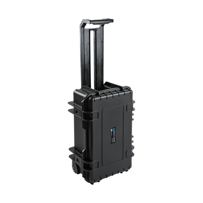 B&W Type 6600 Black Case With Foam Inserts on Wheels