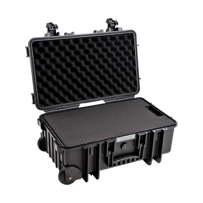 B&W Type 6600 Black Case With Foam Inserts on Wheels