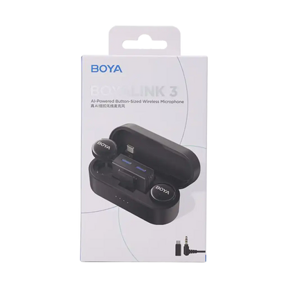 Boya BOYALINK 3 AI-Powered 2-Person Wireless Microphone System for Cameras and Mobile Devices (2.4 GHz)