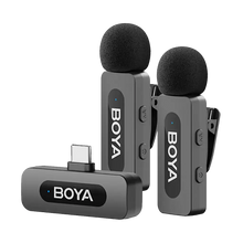 Boya BY-V20 2.0 Ultracompact 2-Person Wireless Microphone System with USB-C Connector for Mobile Devices