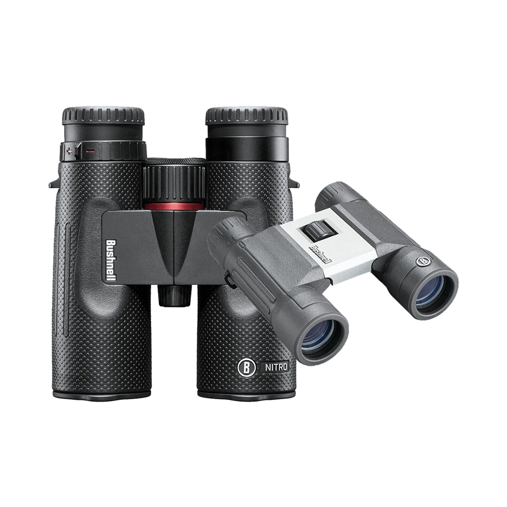 Bushnell 10x42 Nitro Binoculars (Black) with FREE Bushnell 10x25 PowerView 2 Binoculars (Valued at R895.00)