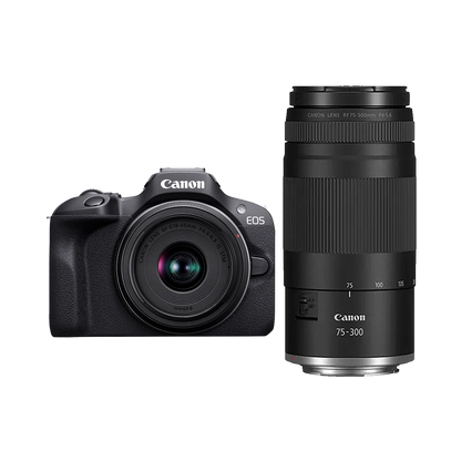 Canon EOS R100 Mirrorless Camera with RF-S 18-45mm and RF 75-300mm Lens