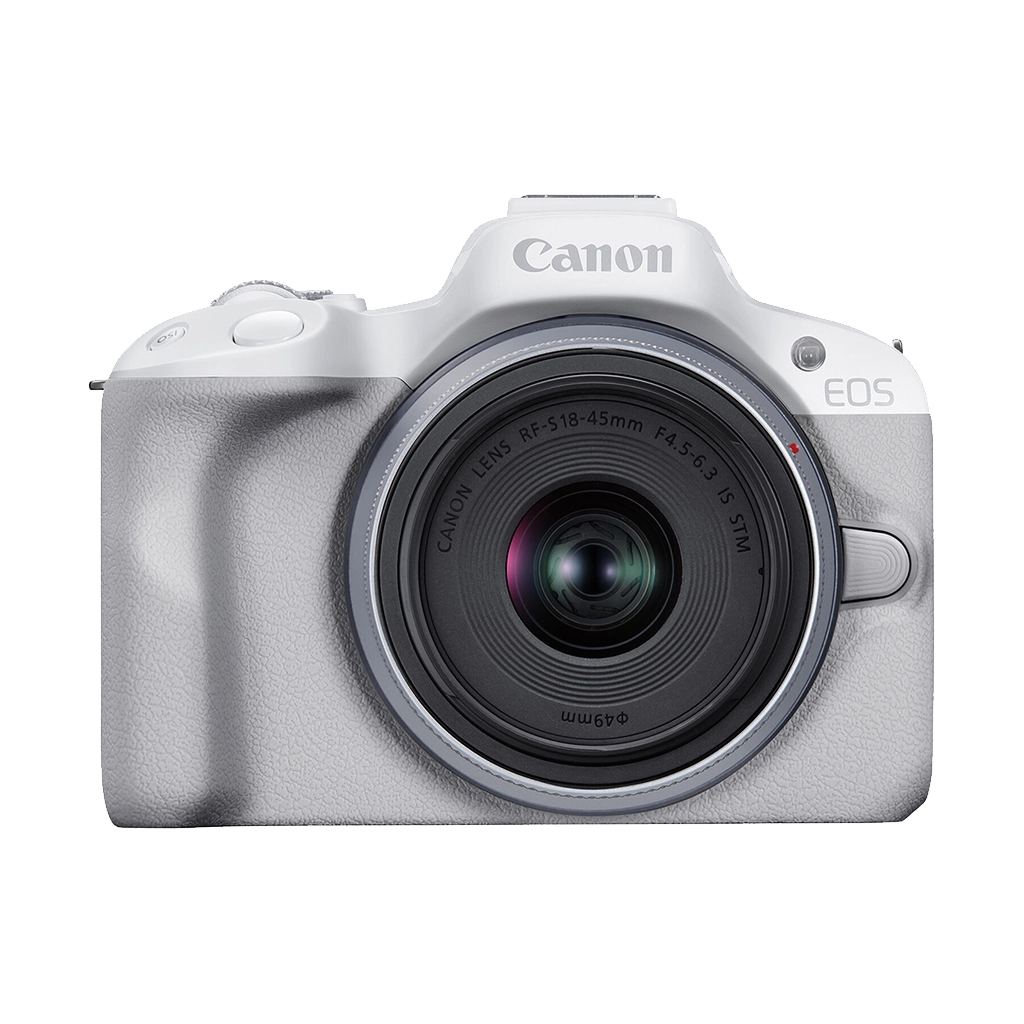 Canon EOS R50 Mirrorless Camera with 18-45mm Lens (White)