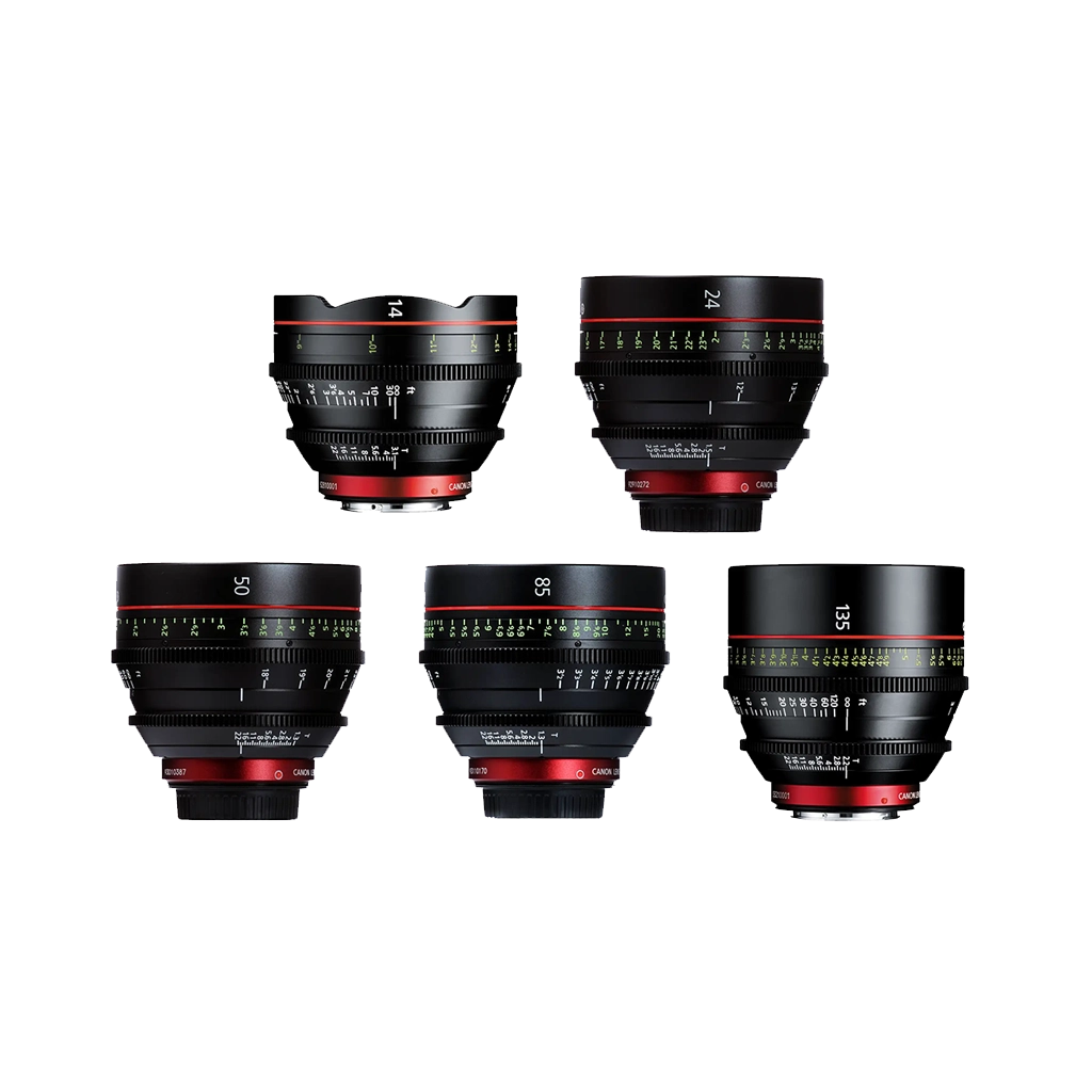 Canon CN-E L Cinema Prime 5 Lens EF Mount Kit (14, 24, 50, 85, 135mm)