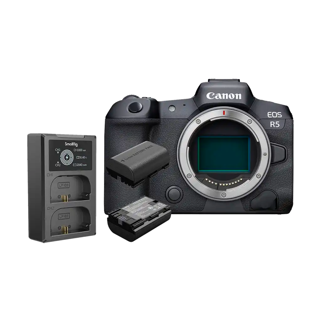 Canon EOS R5 Mirrorless Camera Body with FREE SmallRig LP-E6NH 2-Battery Kit with Dual Charger - 3821 (Valued at R1,340)