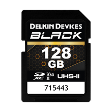 Delkin Devices 128GB BLACK UHS-II SDXC (290MB/s) Memory Card