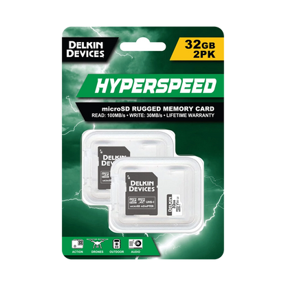 Delkin Devices 32GB Hyperspeed UHS-I microSDHC Memory Card with SD Adapter (Twin Pack)