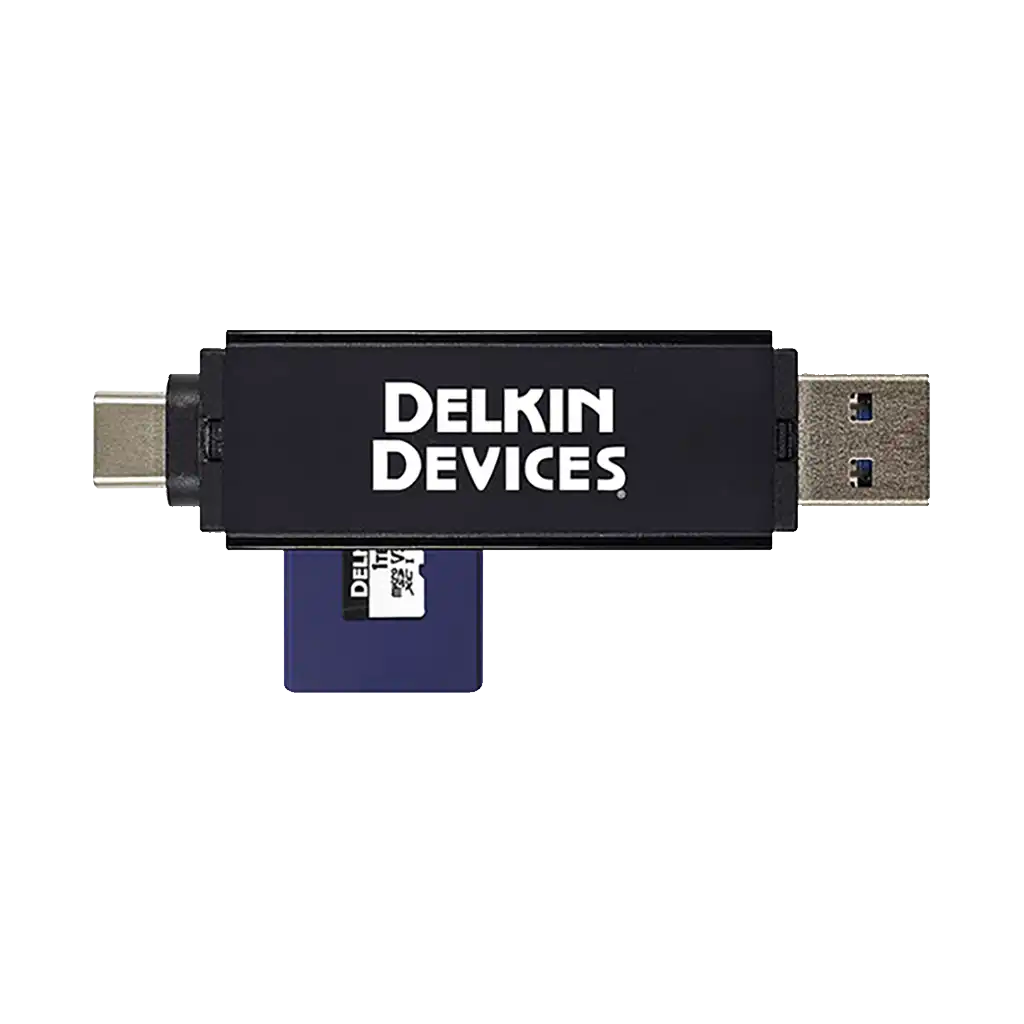 Delkin Devices USB 3.2 Gen 1 SD and microSD Memory Card Reader (USB-C / USB-A)