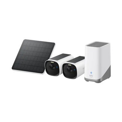 Eufy Security E40 2K Solar-Powered Battery 2 Camera Kit with Homebase 3 and Solar Panel