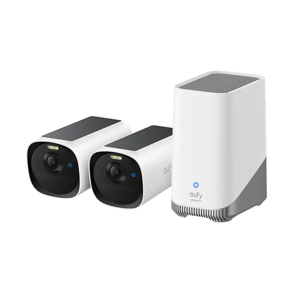 Eufy Security E40 2K Solar-Powered Battery 2 Camera Kit with Homebase 3 and Solar Panel