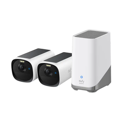 Eufy Security E40 2K Solar-Powered Battery 2 Camera Kit with Homebase 3 and Solar Panel