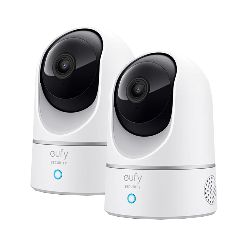 Eufy Security eufy Indoor Cam - 2K with Pan and Tilt (White) (Twin Pack Bundle)