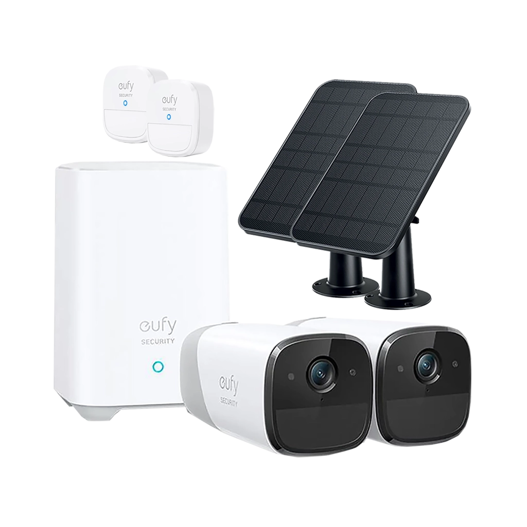 Eufy Security eufyCam 2 Pro 4MP Wireless Security Camera Kit with 2 x Eufy Motion Sensors and 2 x Eufy eufyCam Solar Panel Chargers