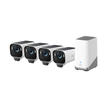 Eufy Security eufyCam S3 Pro 4K UHD Wireless Security Four-Camera Kit with Eufy Security Smart Display E10