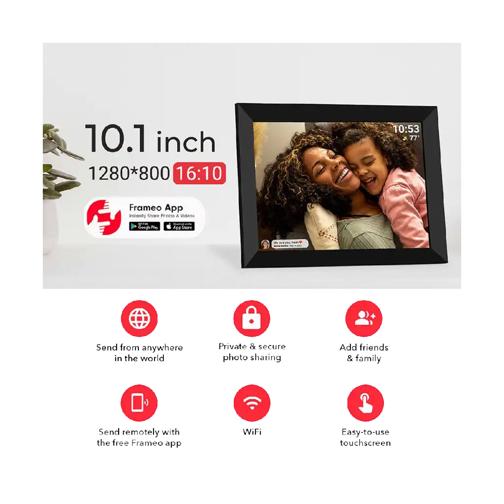 Frameo 10.1” WiFi Digital Photo Frame Black