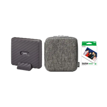 Fujifilm Instax Link Wide Smartphone Printer with 1 Film and Case (Mocha Gray)