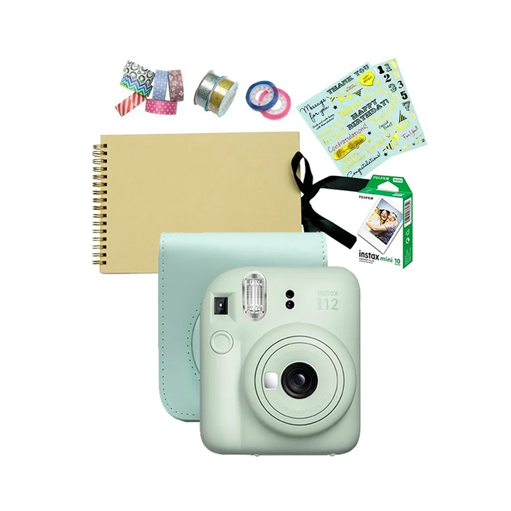 Fujifilm Instax Mini 12 Instant Film Camera Festive Value Pack (Mint Green)
