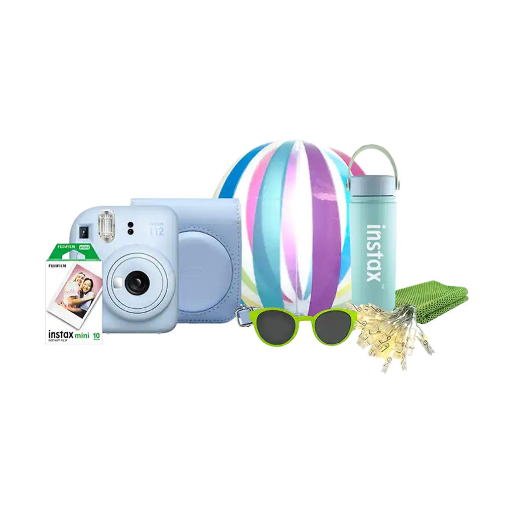 Fujifilm Instax Mini 12 Instant Film Camera (Pastel Blue) Festive Bundle