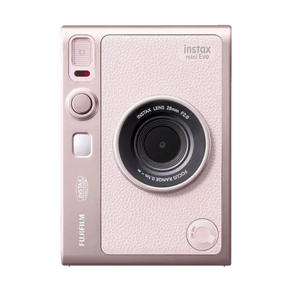Fujifilm Instax Mini Evo Hybrid Instant Camera with 1 Fujifilm Instax Mini Instant Film and Instax Evo Case (Gentle Rose)