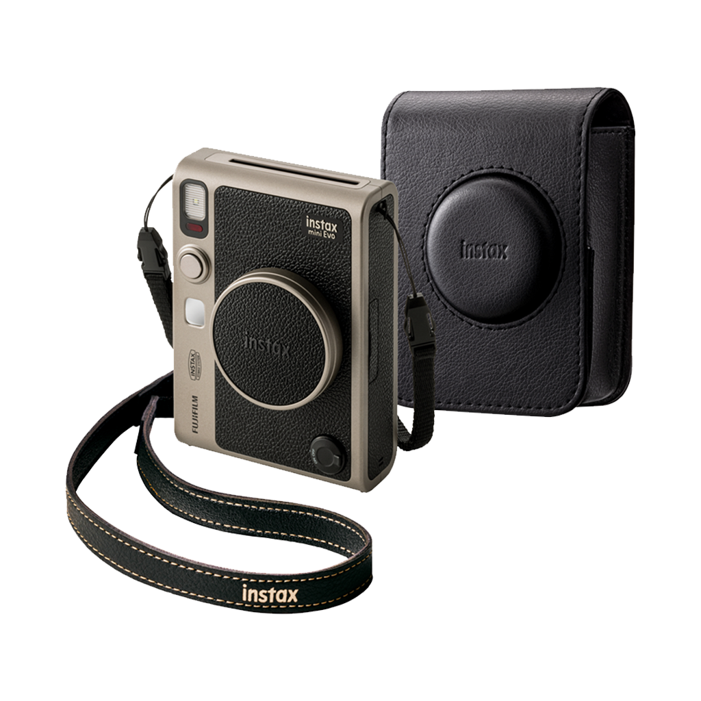 Fujifilm Instax Mini Evo Limited Edition Hybrid Instant Camera Bundle (Titanium Gold)