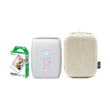 Fujifilm Instax Mini Link 3 Smartphone Printer with Case and Fujifilm Instax Mini Instant Film - Plain White (Clay White)