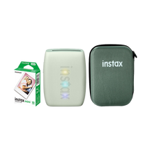 Fujifilm Instax Mini Link 3 Smartphone Printer with Case and Fujifilm Instax Mini Instant Film - Plain White (Sage Green)