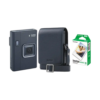 Fujifilm Instax Mini LiPlay+ Hybrid Instant Camera Combo with 1 Film and Case (Midnight Blue)