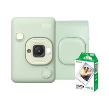 Fujifilm Instax Mini LiPlay Hybrid Instant Camera (Matcha Green) with 1 Fujifilm Instax Mini Instant Film and Instax LiPlay Case