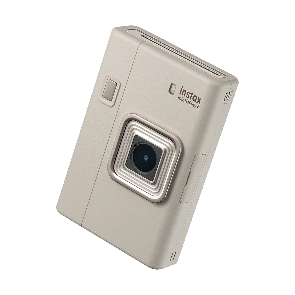 Fujifilm Instax Mini LiPlay+ Hybrid Instant Camera Combo with 1 Film and Case (Sand Beige)
