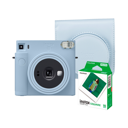 Fujifilm Instax Square SQ1 Instant Film Camera with Instax Square Instant Film and Case (Glacier Blue)