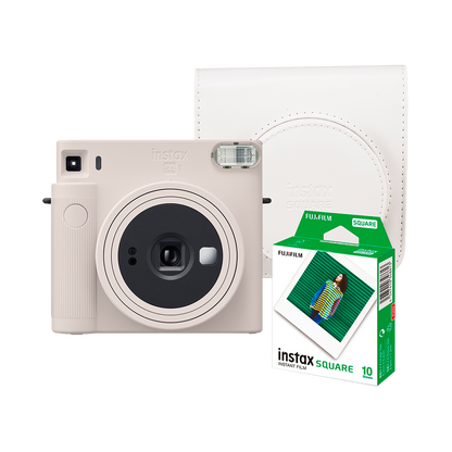 Fujifilm Instax Square SQ1 Instant Film Camera with Instax Square Instant Film and Case (Chalk White)