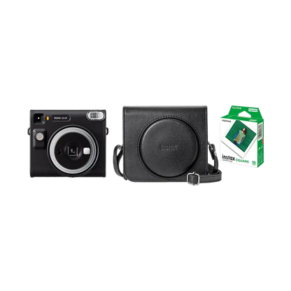 Fujifilm Instax Square SQ40 Instant Film Camera with 1 Film and Case (Black)
